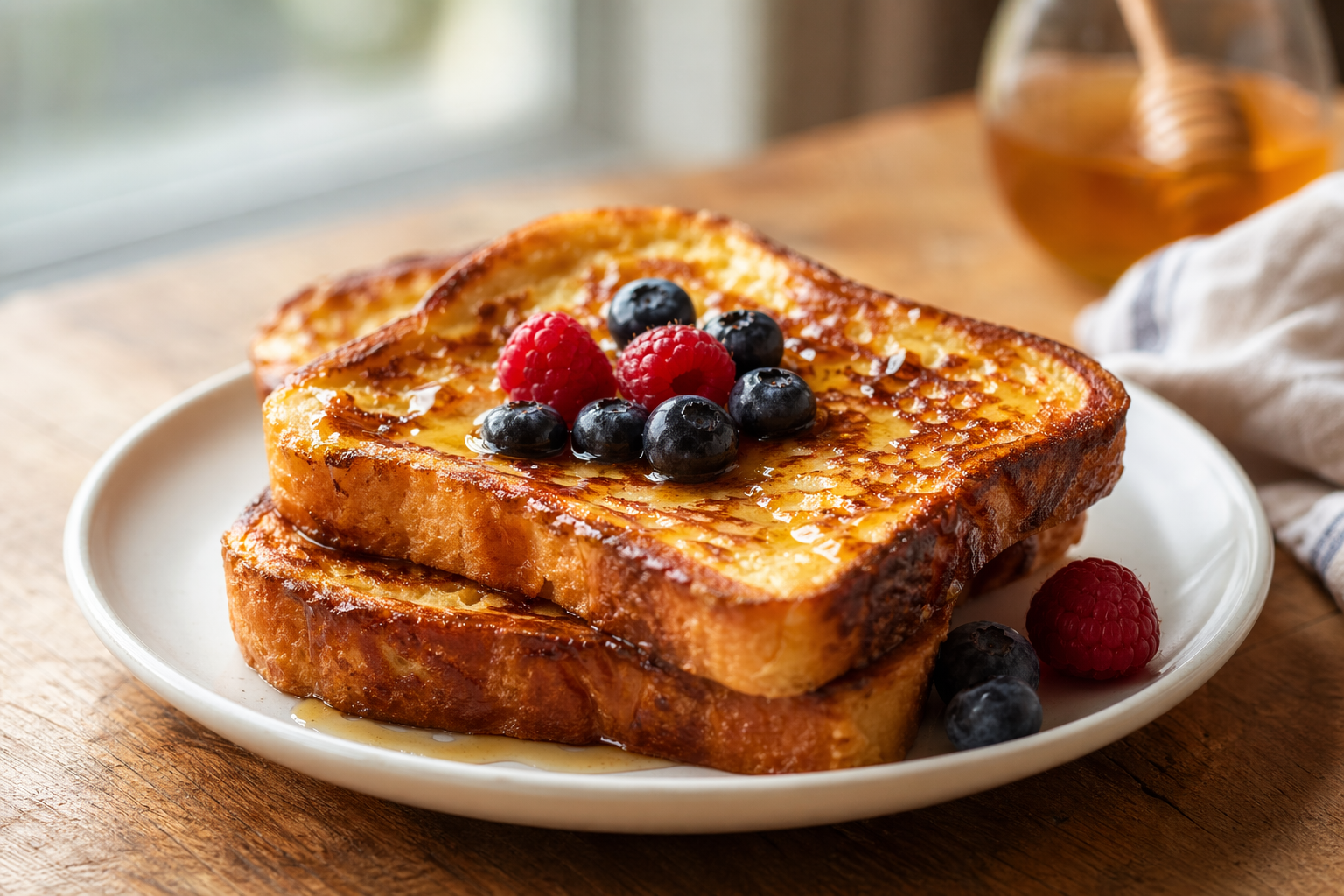 French Toast Sweetened with Honey recipe photo
