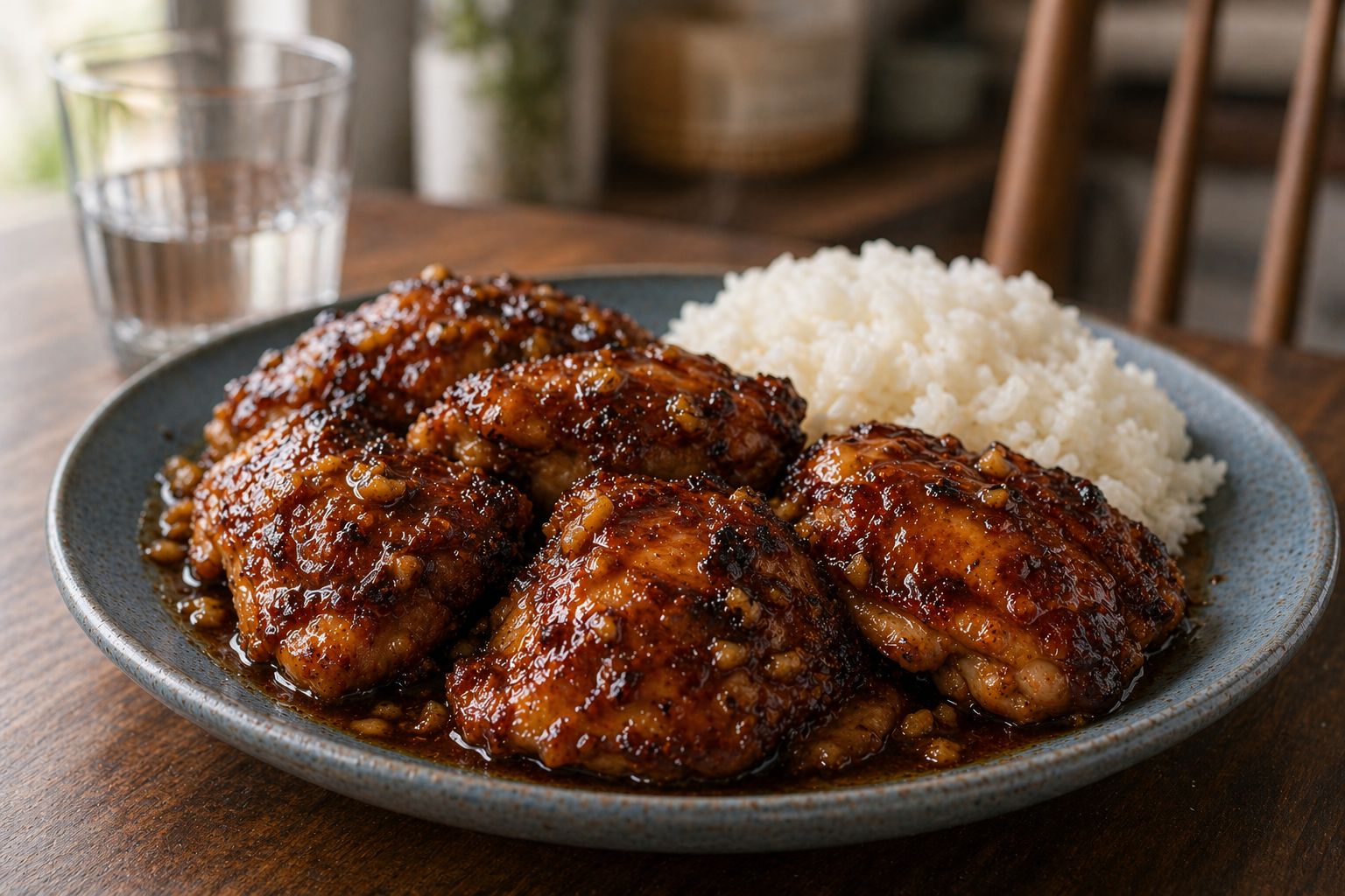 Garlic Chicken with Sticky Honey Sauce recipe photo