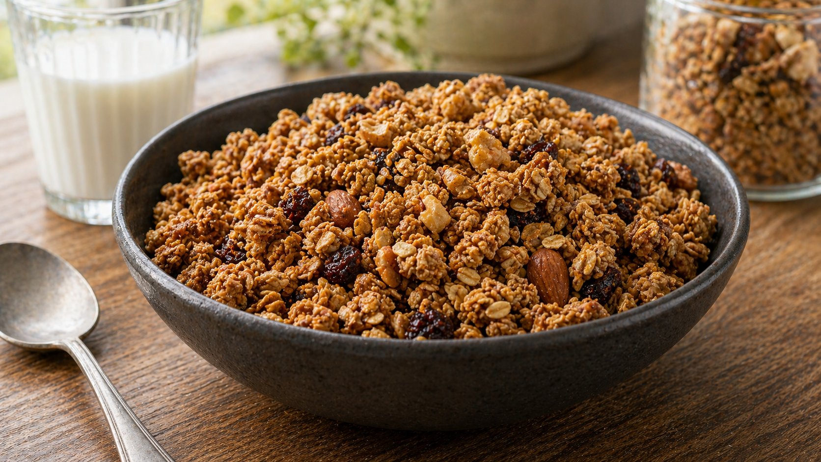 Homemade Granola Sweetened with Honey