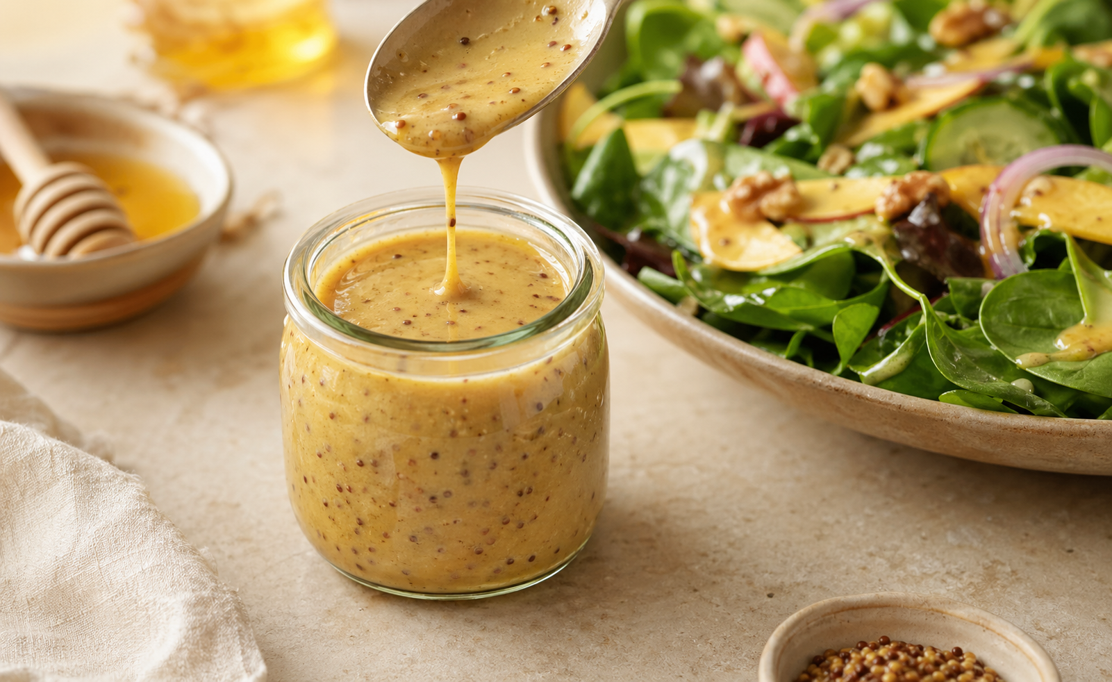 Honey Mustard Dressing Without Refined Sugar recipe photo
