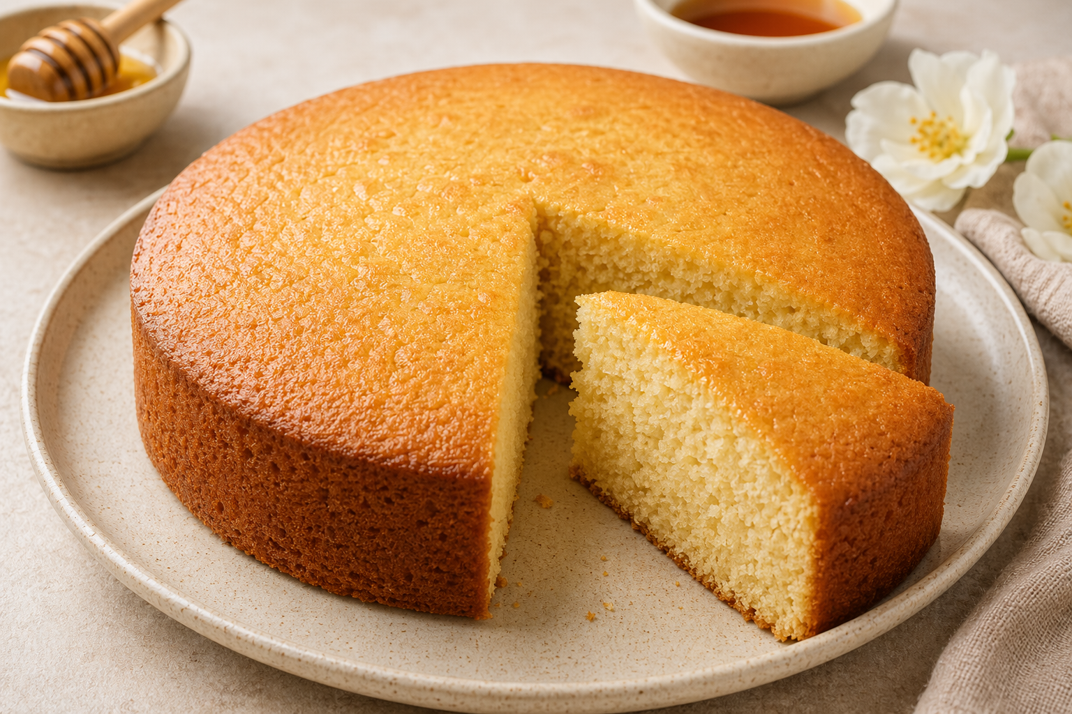 Vanilla Cake Sweetened with Honey recipe photo