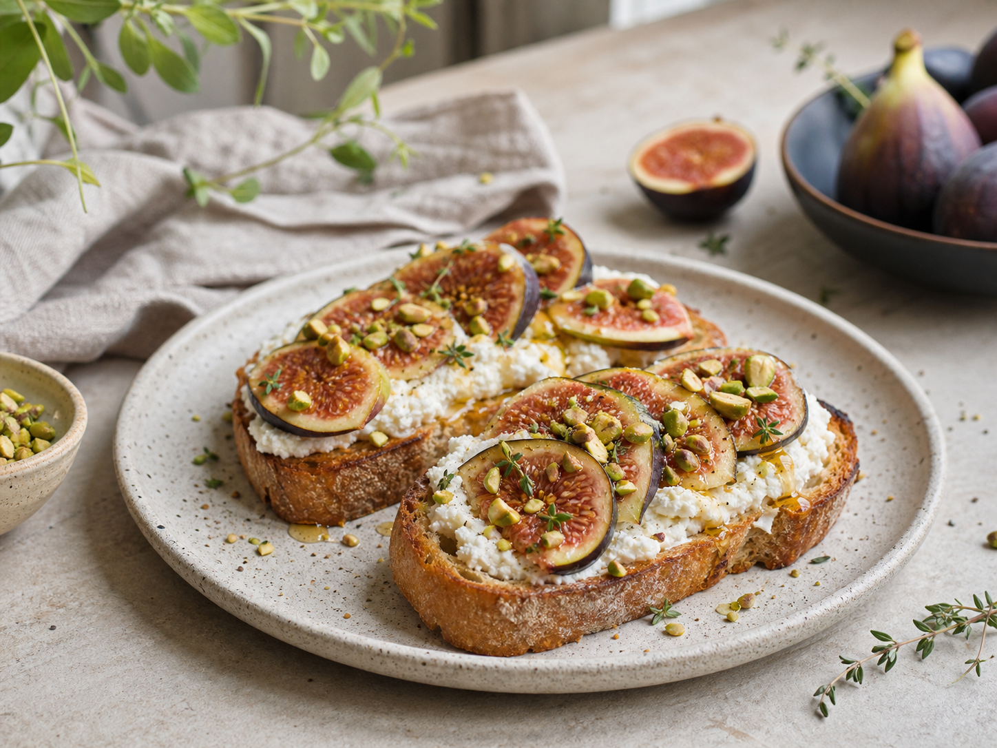 Fig Ricotta Toast with Honey recipe photo