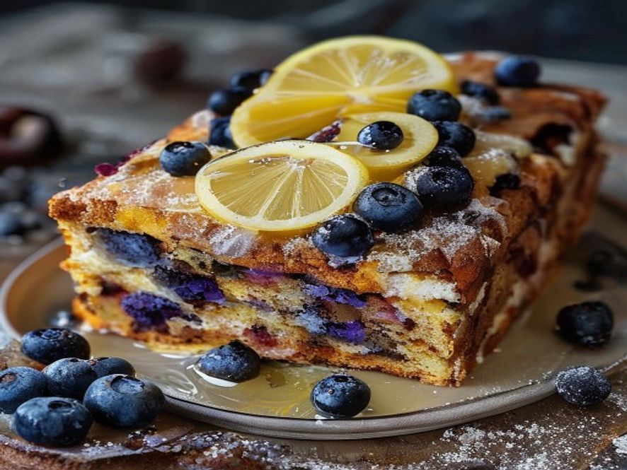 Lemon Berry Loaf Cake with Honey recipe photo
