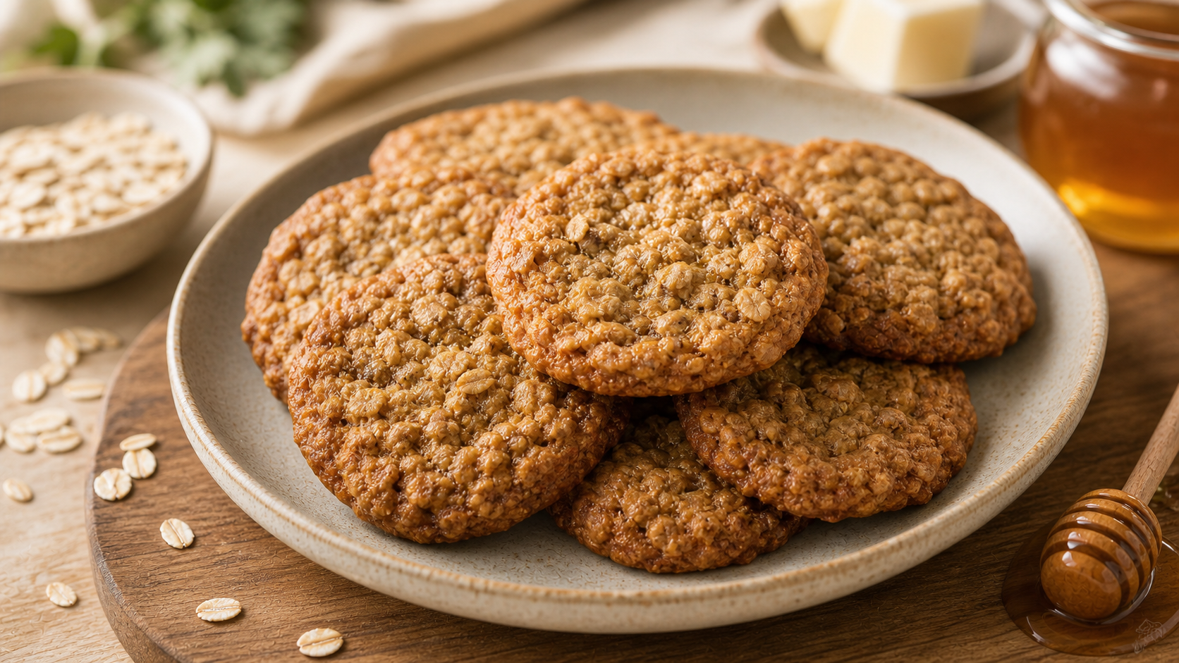 Oatmeal Cookies Sweetened with Honey