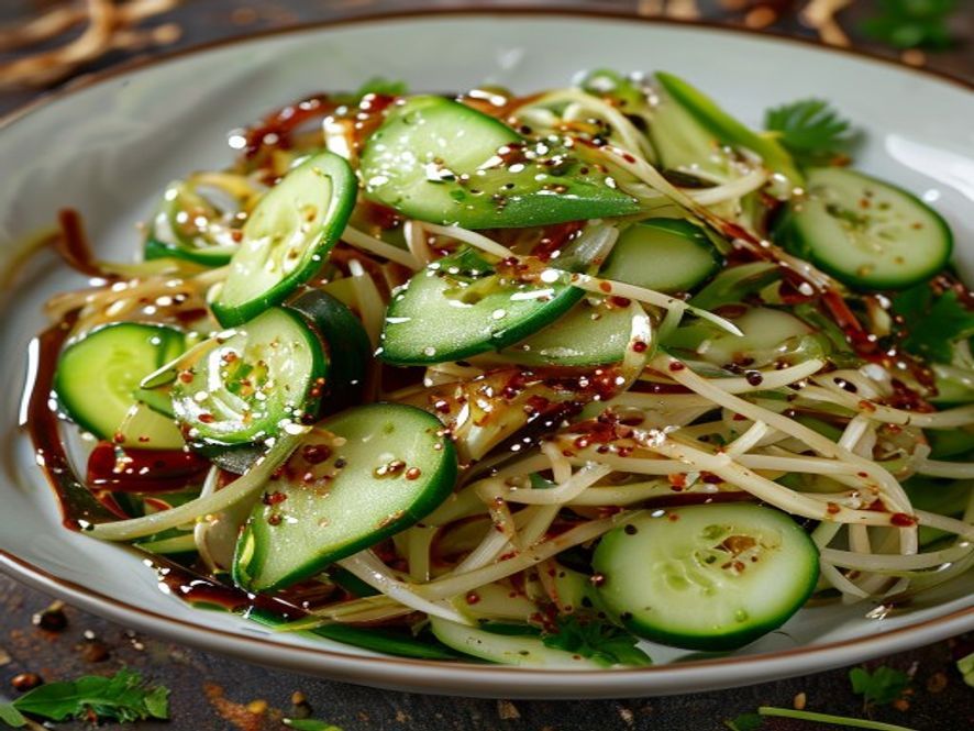 Sesame Cucumber Noodle Salad with Honey Dressing recipe photo