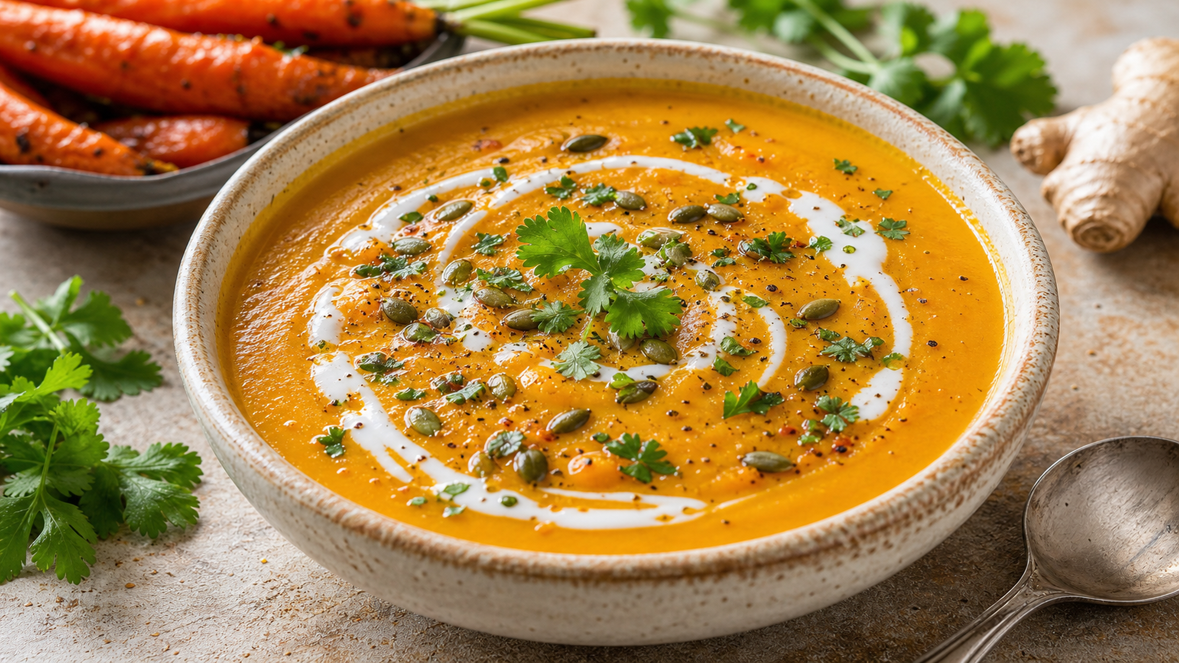 Honey Turmeric Carrot Ginger Soup recipe photo